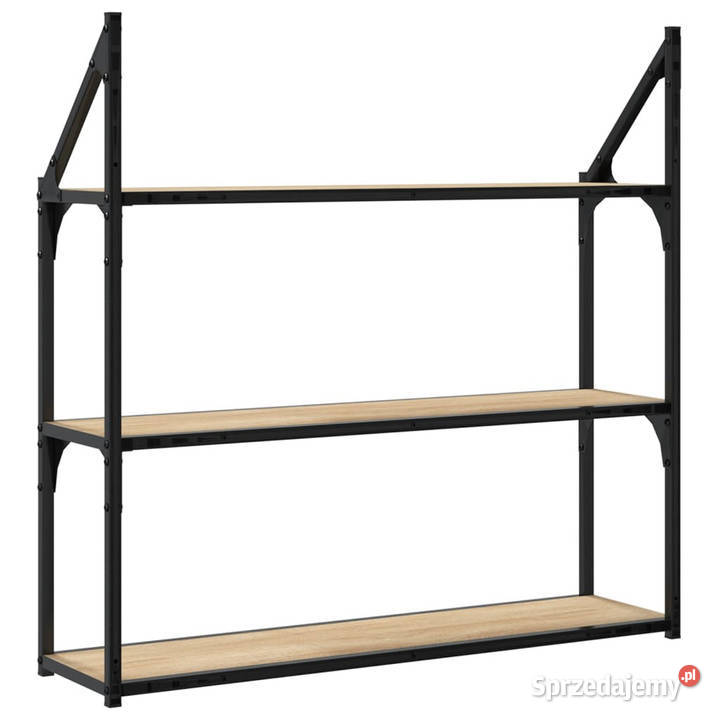Regał ścienny z 3 półkami dąb sonoma 80x21x785 Warszawa