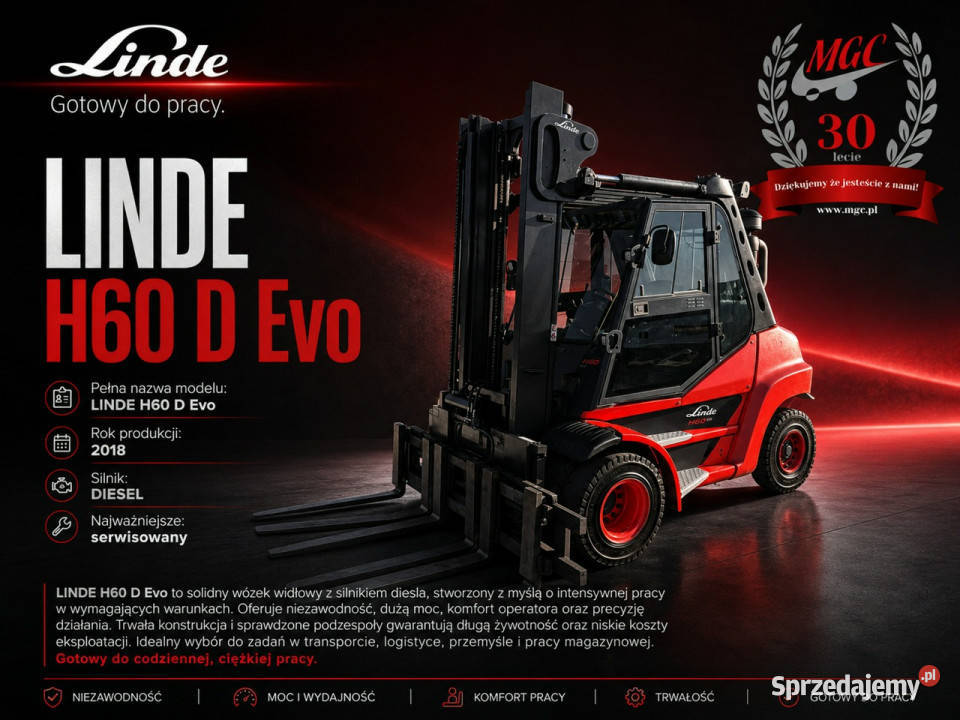 wózek czołowy Linde H60D Evo Linde H60D03 DO 6 Łaziska Górne sprzedam