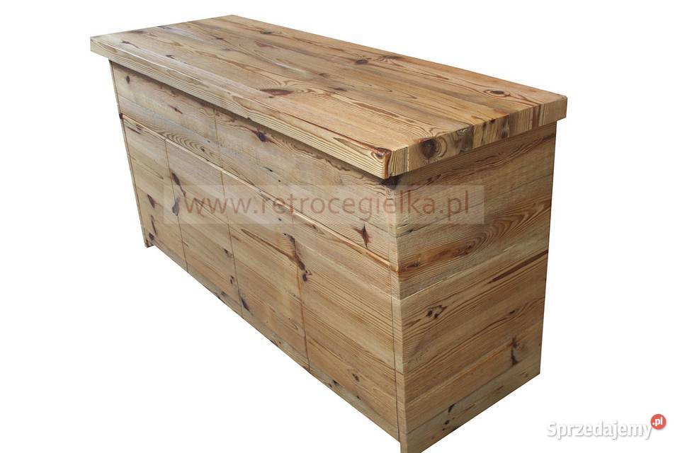 Szafka łazienkowa stojąca stare drewno sosnowe 150cm Słupno