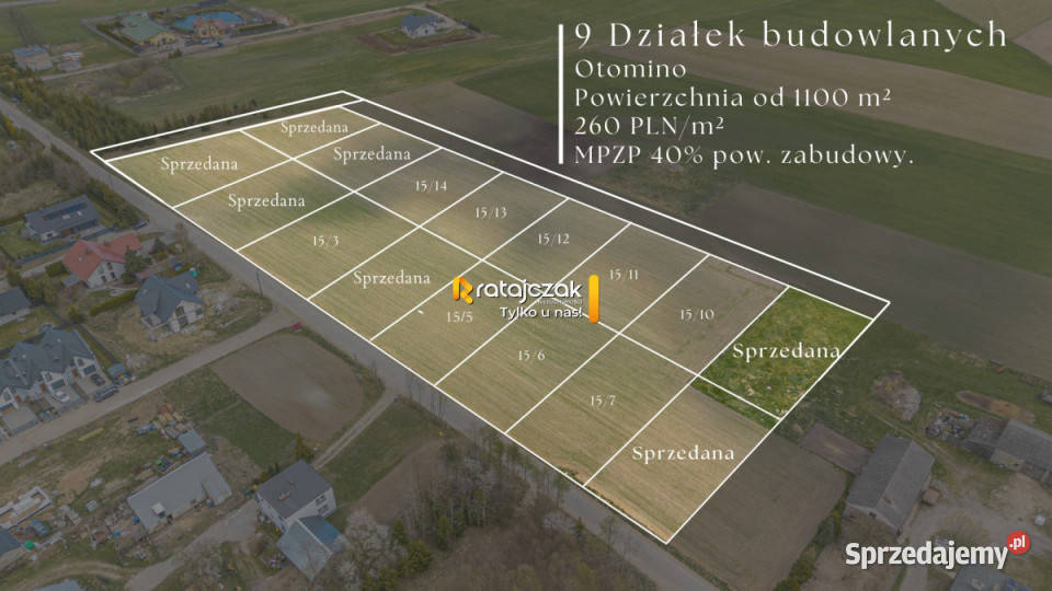Działka Otomino Górna 1100m2 sprzedam