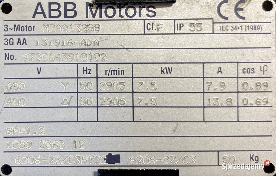 silnik elektryczny 75kW 2905obr 3fazowy ABB kujawsko-pomorskie sprzedam