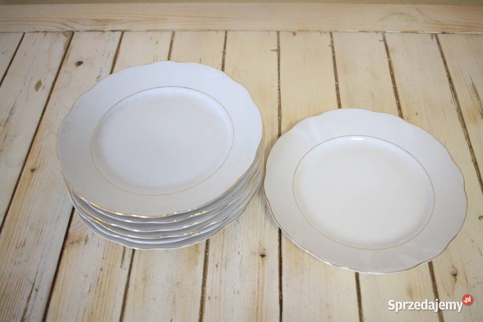 Talerze płytkie MONOPOLI ITALY Vintage 7 sztuk Ceramika i szkło Pszczyna