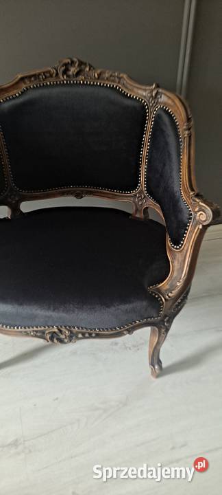 Stylowy frańcuski fotel berżera ludwik