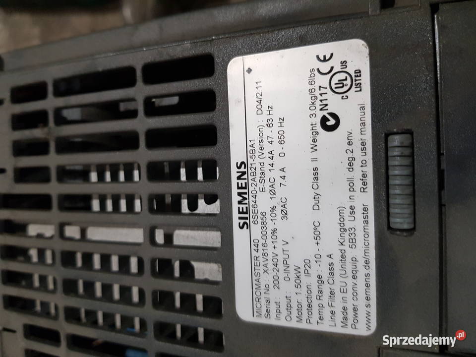 Falownik siemens micromaster 440 15kW Pelplin