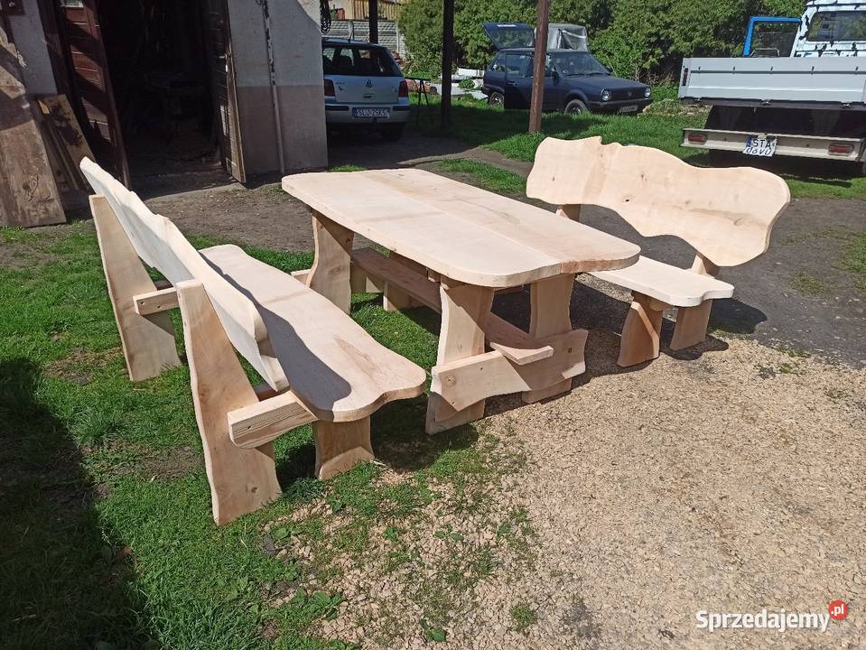 Meble ogrodowe biesiadne z bali Woźniki