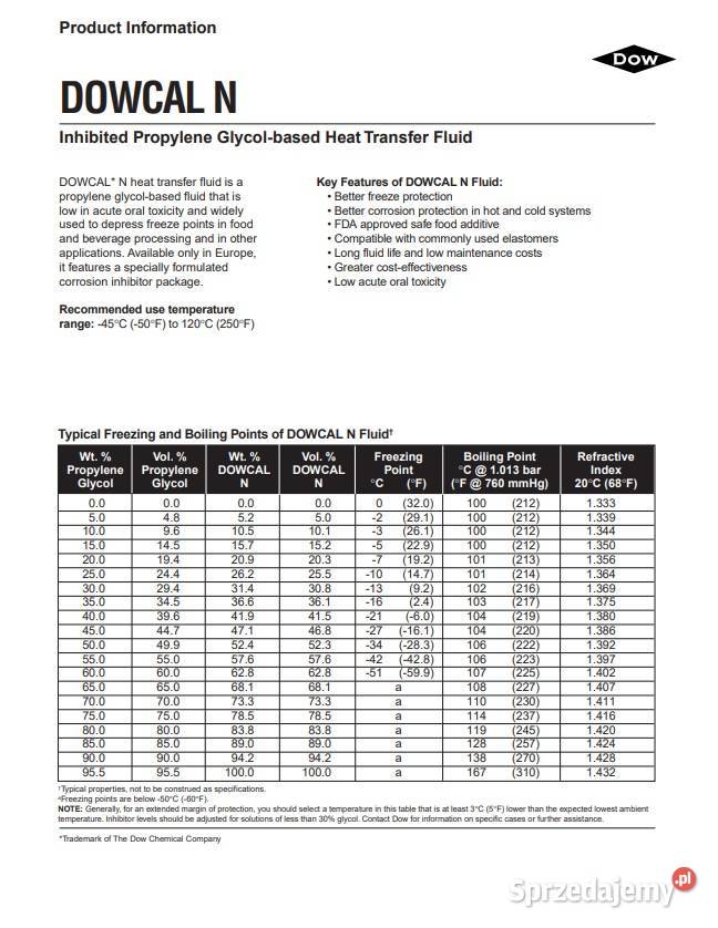 Dowcal 100 glikol nośnik termiczny Otwock