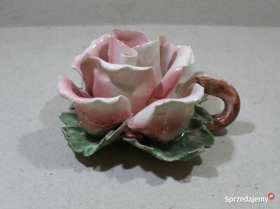 Róża Ceramiczna Capo di Monte Dekoracje i ozdoby Dom i Ogród Kraków