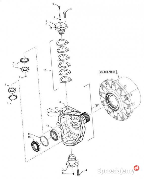Holland T6090 T6070 Zespół przegubu 84345690 Jastrzębniki