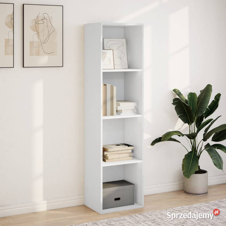 Regał na książki biały 40x30x152 materiał Warszawa