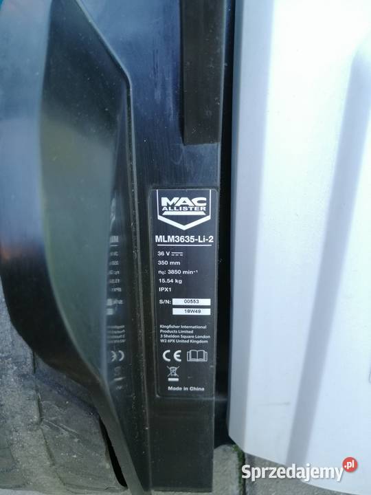 KOSIARKA AKUMULATOROWA MACALLISTER MLM3635Li2 Narzędzia ogrodnicze