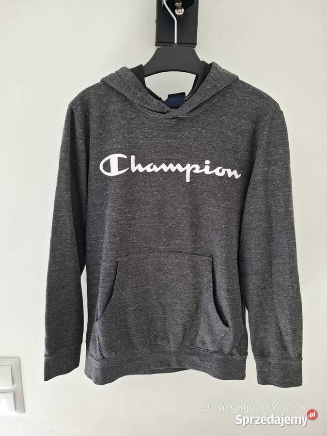 Ciemnoszara bluza z kapturem Champion hoodie Koszalin sprzedam