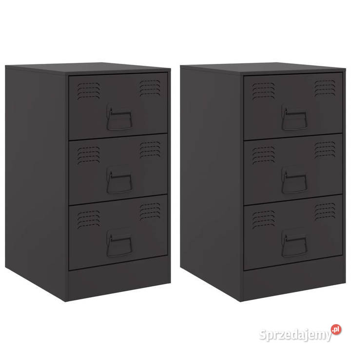 Szafki nocne 2 czarne 345x39x62 stal WM841776