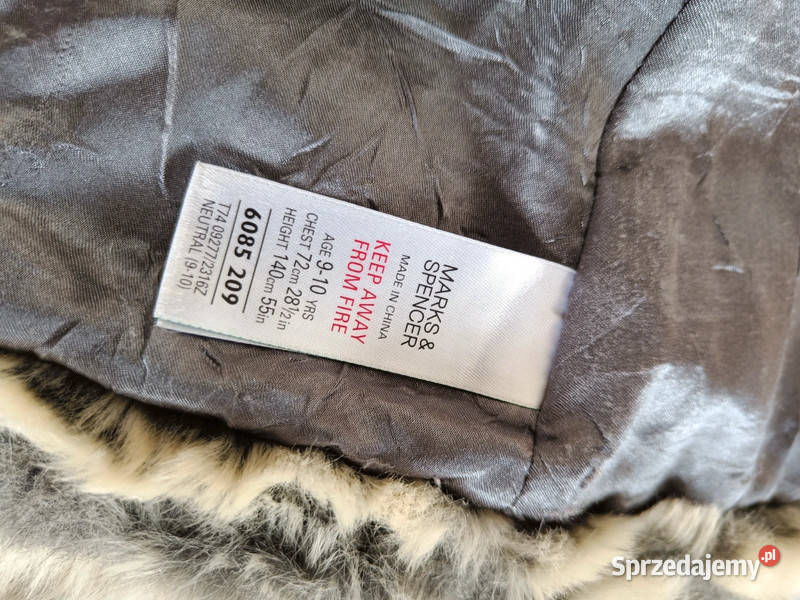 Szare futerko misiek we wzór Marks Spencer Oborniki