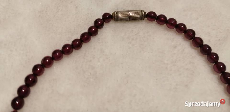 Naszyjnik bransoletka z koralików wiśniowe Czeladź