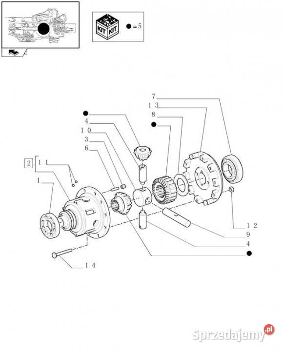 Holland T6010 Mechanizm róźnicowy 87490100 Jastrzębniki