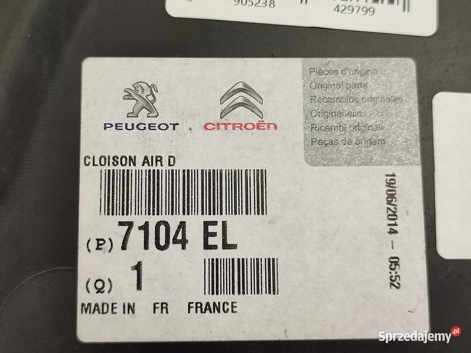 KIEROWNICA POWIETRZA PRAWA CITROEN C4 PICASSO UD