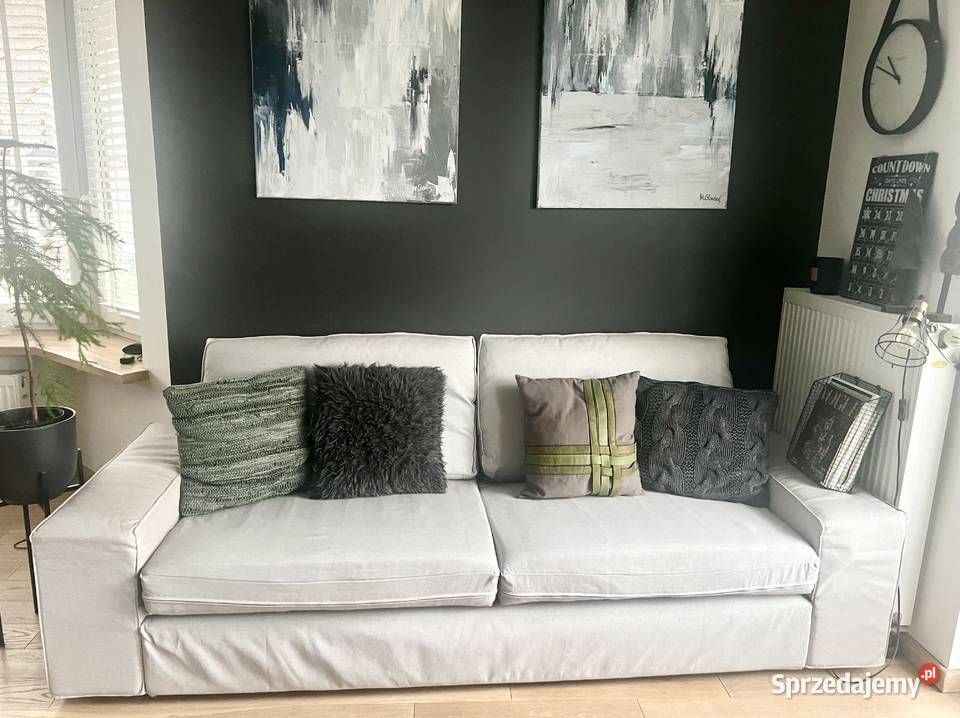 KIVIK Ikea sofa 3 ososbowa nierozkladana Szara mazowieckie Krubin sprzedam