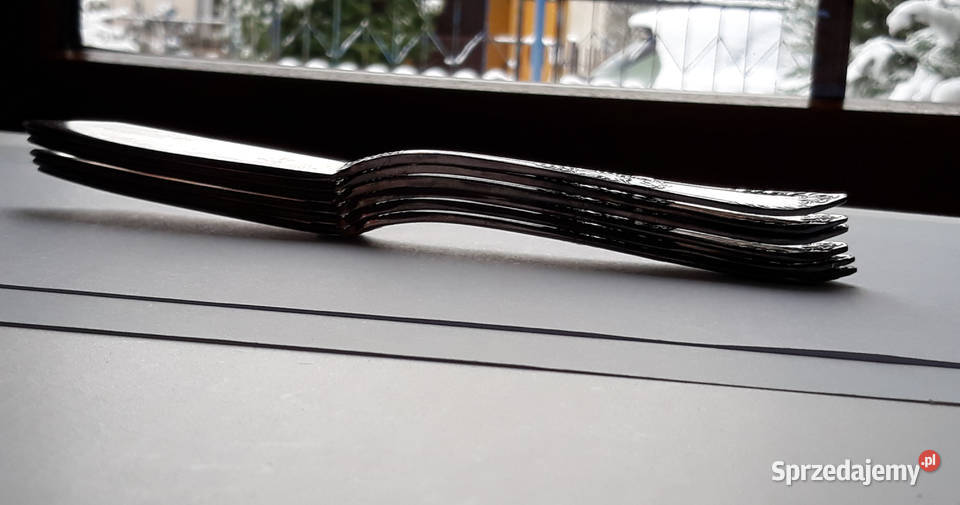 Posrebrzane noże do ryb ROMAŃSKI Hefra sztućce śląskie Dąbrowa Górnicza