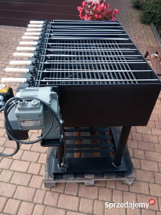 Grill na szaszłyki gazowy węglowy blacha 6 mm Damasławek