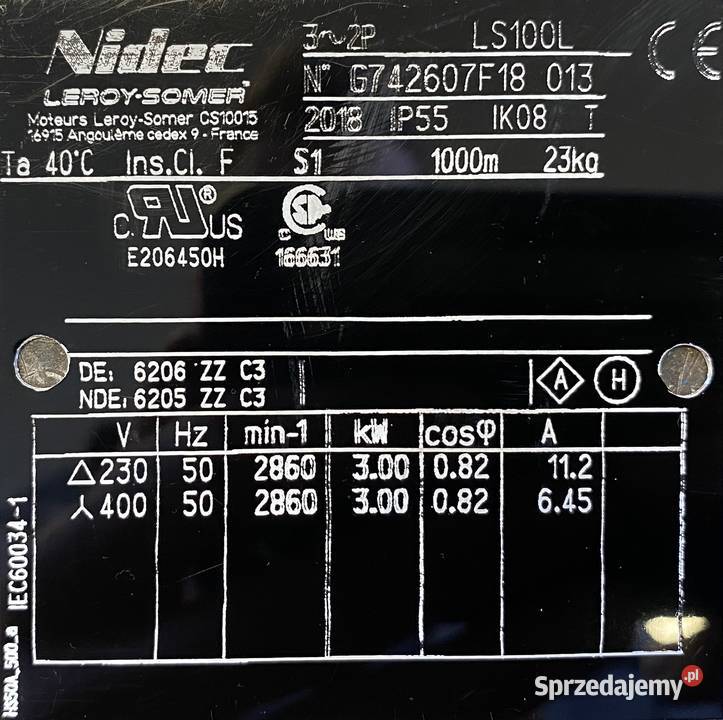 silnik elektryczny 3kW 2860obr 3fazowy Pigża