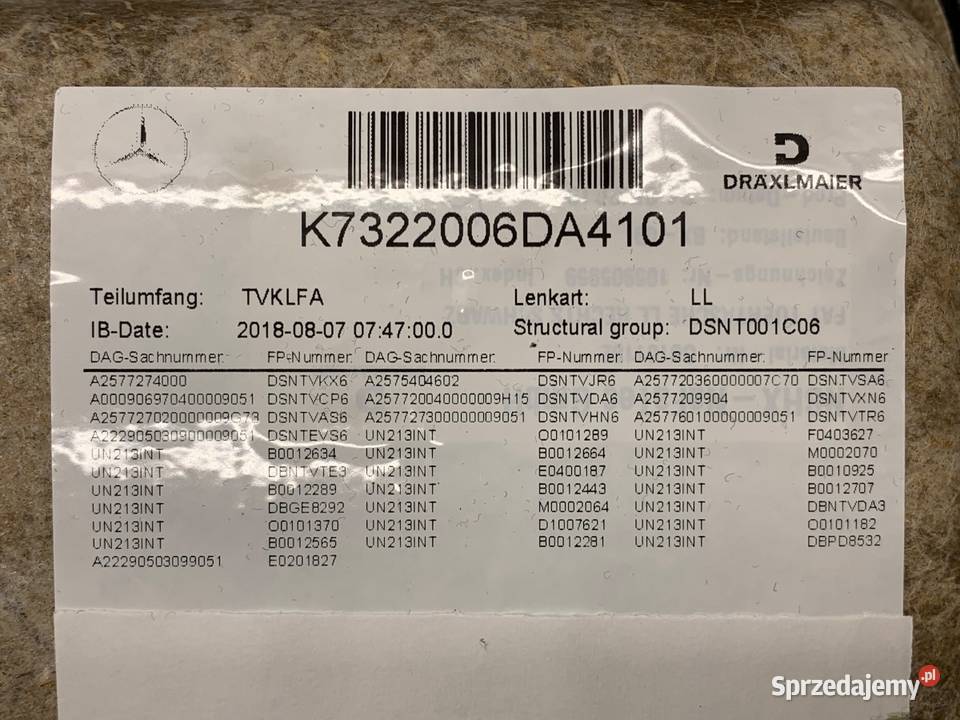 BOCZEK DRZWI PRAWY PRZÓD MERCEDES CLS podkarpackie