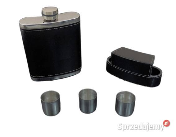 Elegancka Piersiówka 10 OZ ok 300 ml Obszyta Ostrowy nad Okszą