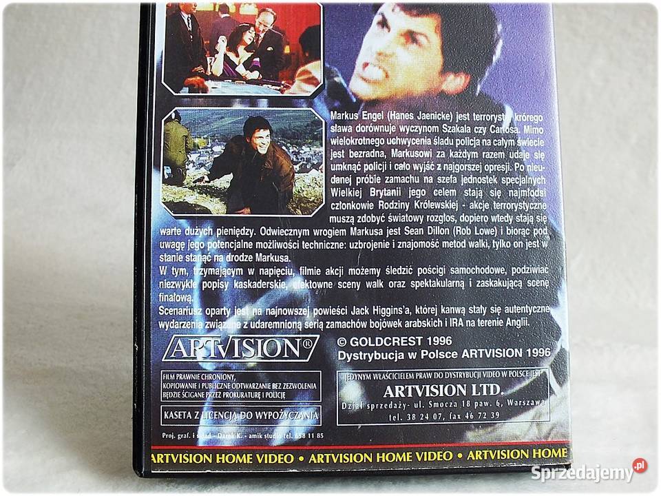 Kaseta VHS Człowiek Nocy Film na Video ORYGINAŁ Filmy