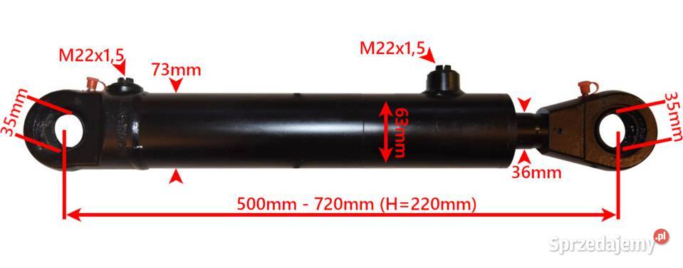 Mocny Siłownik Hydrauliczny CJ2F 63x36 SKOK 220 Rolnictwo Solec Kujawski sprzedam