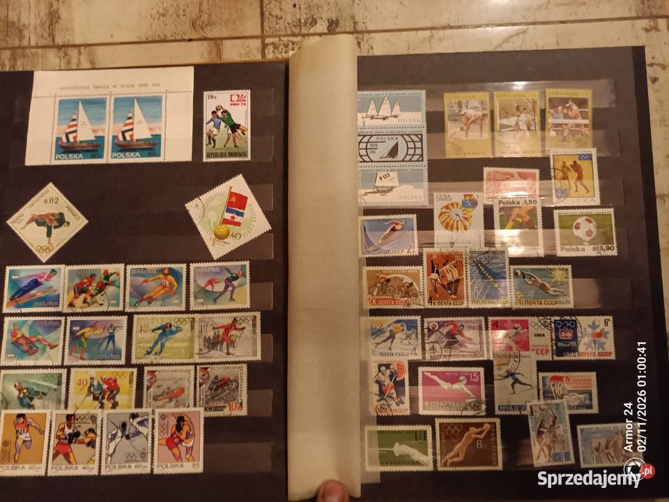 Znaczki klaser igrzyska Filatelistyka Krze Duże