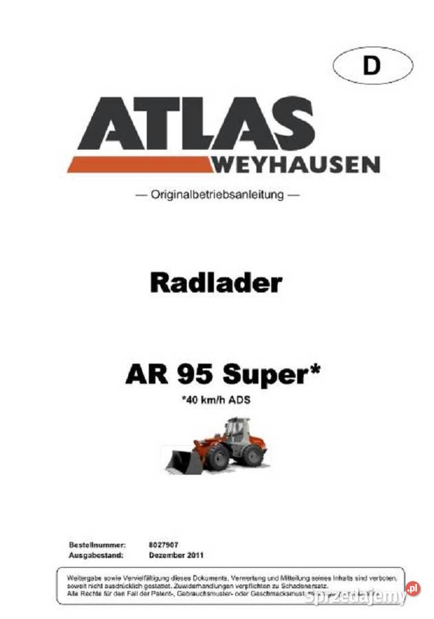 ATLAS AR95 Super instrukcja obsługi DTR jpolski
