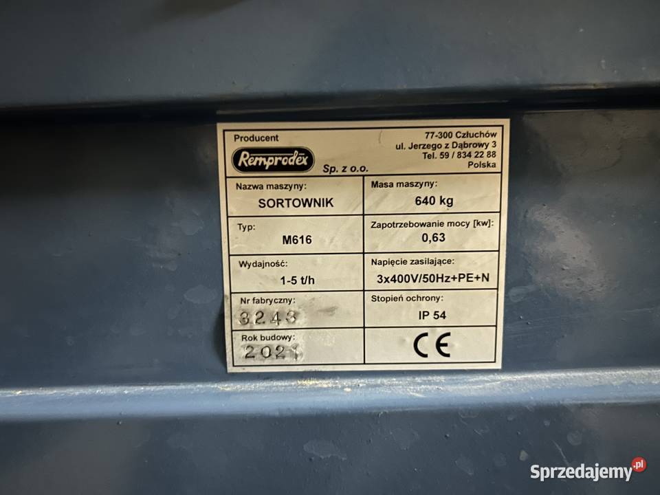 Sortownik do ziemniakówcebuli remprodex m616 nieuszkodzony Sieradz