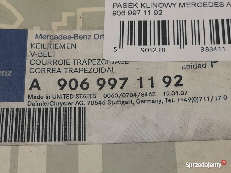 PASEK KLINOWY MERCEDES ATEGO ATEGO II NOWY ORYG