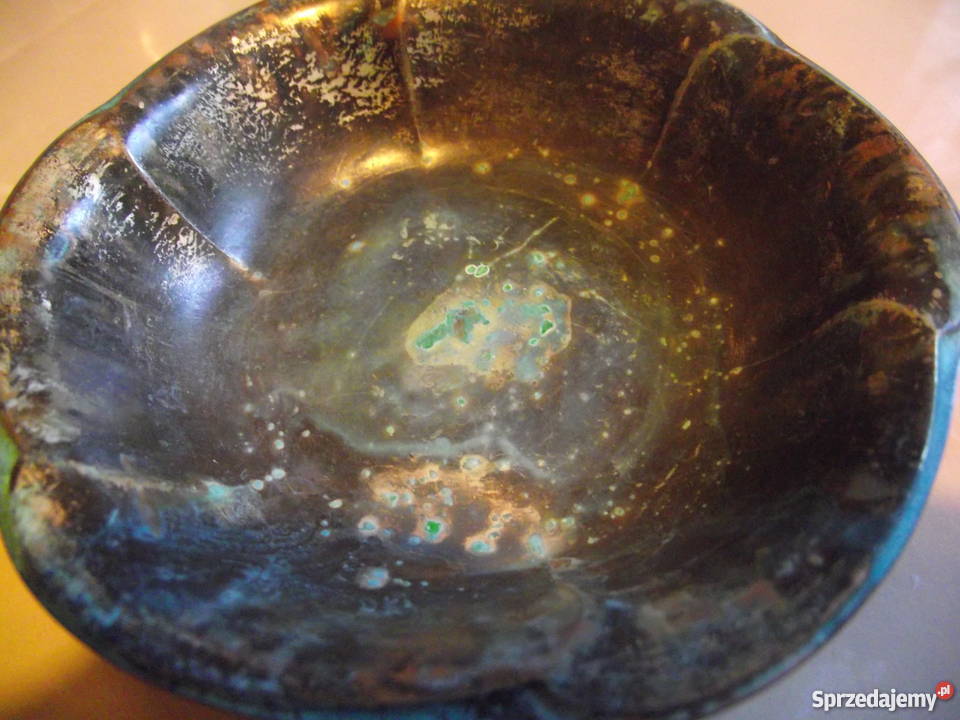 MAŁA PATYNOWANA CZARECZKA Z PLATERU ART DECO Piła