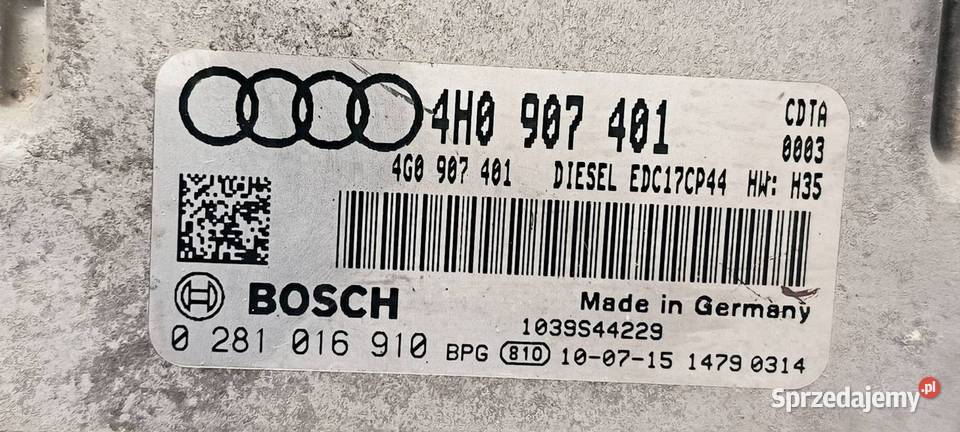 KOMPUTER SILNIKA ECU AUDI A8 D4 4H0907401 Lipno