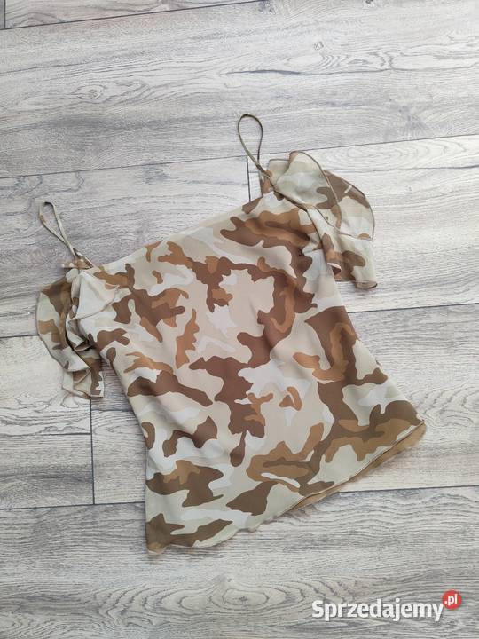 Koszulka bluzka moro Vintage y2k 36 38 Inny wzór Jasło