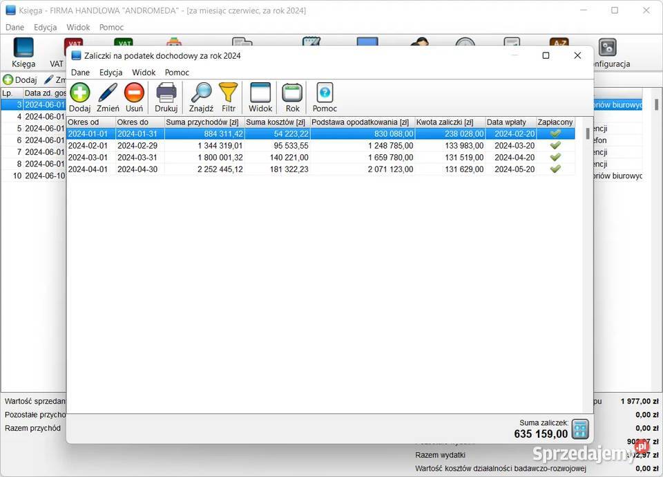 Księga przychodów i rozchodów brutto łódzkie Łódź