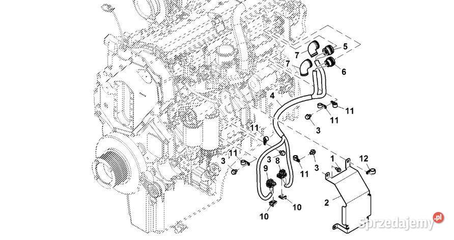 John Deere 9470RX Wiązka WRG czujnika silnika