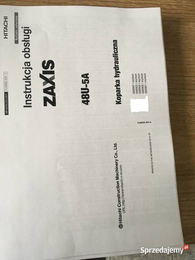 dtr instrukcja obsługi koparka hitachi zx48u5a i Szczecin