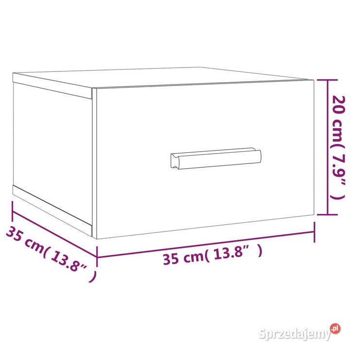 Wiszące szafki nocne 2 białe 35x35x20 WM812835 Warszawa