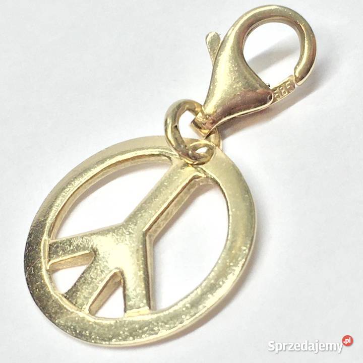 Złota ZAWIESZKA 585 14K Wisiorek PEACE symbol Wisiorki Warszawa