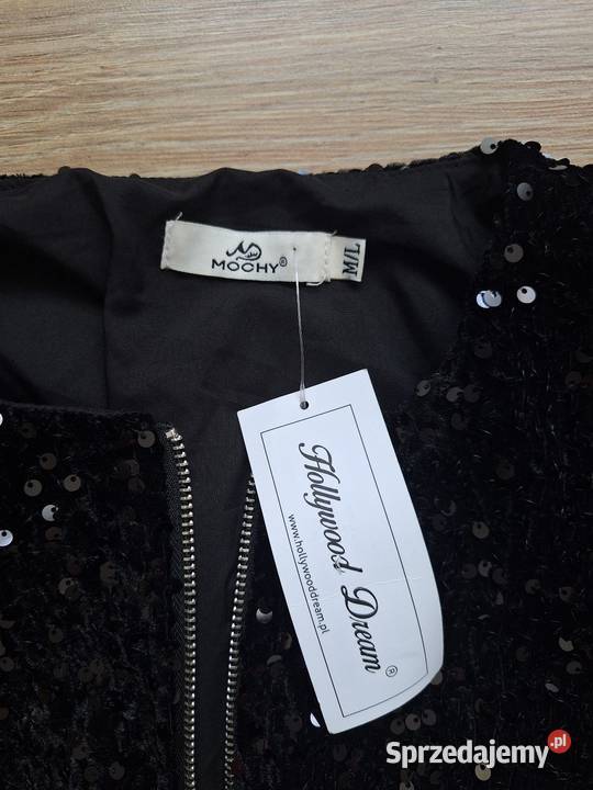 Świetny błyszczący NOWY komplet cekinowy bluza czarny Kraków sprzedam