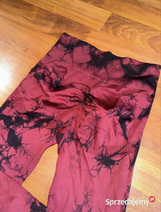 Bordowe leginsy sportowe tie dye bezszwowe mazowieckie Warszawa