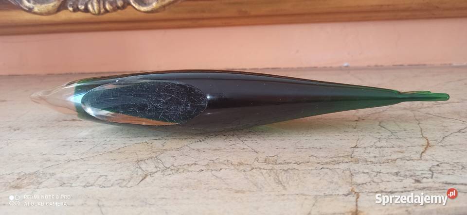 Figurka RybaUnikatowa Vintage FM Art Glass