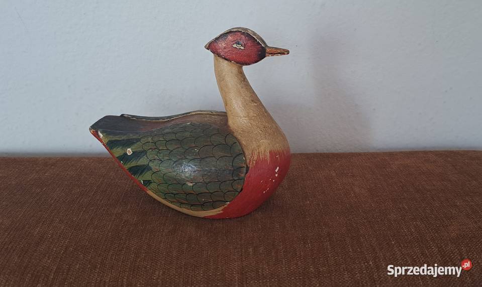 drewniana kaczka figurka vintage Warszawa