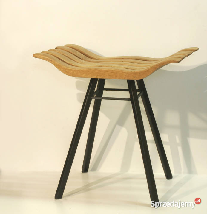 stołek taboret wygodny profilowany naturalny dąb mazowieckie Warszawa