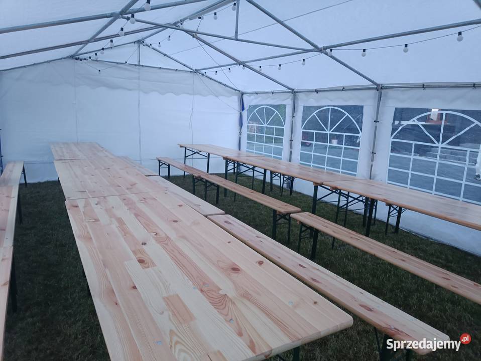 Wynajem namiotów ławek stolikow obluga imprez Warszawa