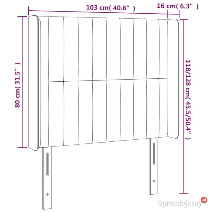 Zagłówek do łóżka z LED kremowy 103x16x118128 mazowieckie Warszawa