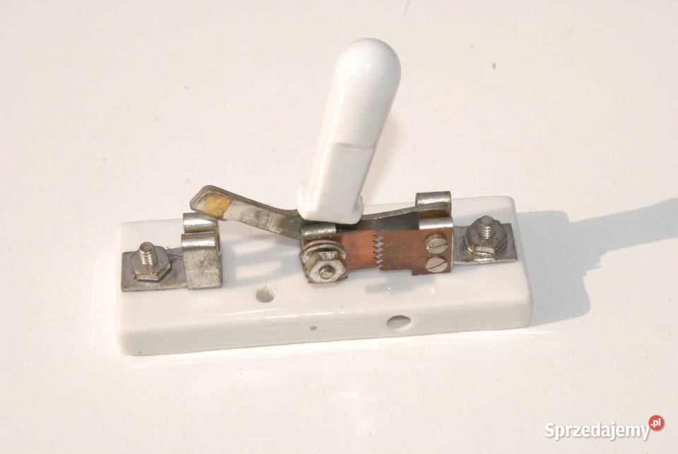 Stary porcelanowy przełącznik antenowy prądu z Cieszyn