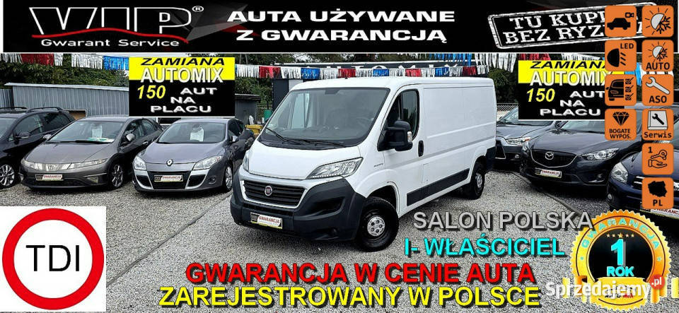 Fiat Ducato L2H1 130 Salon 1 wł BEZ AD BLUE elektryczne lusterka Świdnica