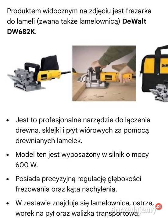 Frezarka do lameli lamelownica DeWalt NOWA Mstów